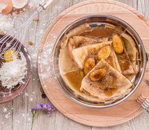 Блинчики с бананом и карамелью