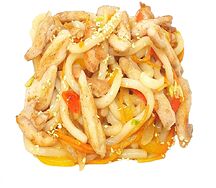 Удон лапша с курицей и овощами