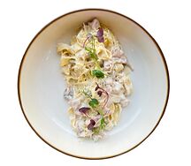 Паста с цыпленком и грибами