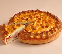Пирог с ветчиной, сыром и болгарским перцем