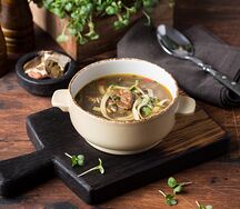 Суп-лапша с белыми грибами (постное меню)