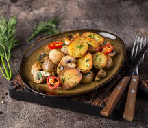 Картофель черри с грибами