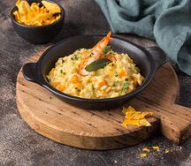 Ризотто с тигровыми креветками и тыквой