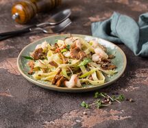 Тальятелле с лисичками и креветками