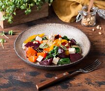 Теплый салат из печеных овощей (постное меню)