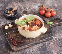 Густой суп с пастой и фасолью