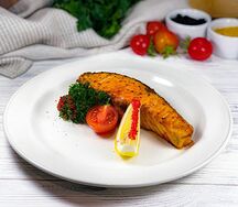 Стейк из сёмги на гриле