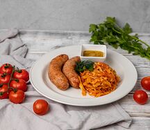 Купаты куриные с тушеной капустой
