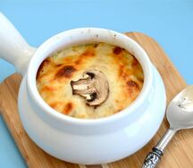 Жюльен с грибами и языком