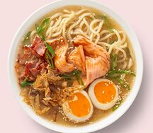 Сяке рамен с лососем  и беконом