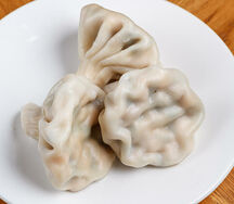 Хинкали с красной рыбой