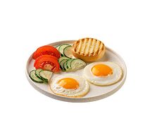 Яичница-глазунья с овощами