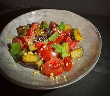 Салат с хрустящими баклажанами