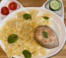 Сливочные макарошки и куриная котлетка