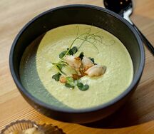 Крем-суп Брокколи с креветками