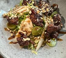 Салат Куриная печень с грушей