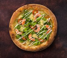 Пицца Цезарь с креветкой большая