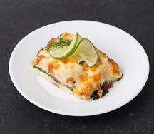 Морской язык со шпинатом