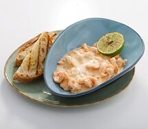 Тигровые креветки в сливочном соусе