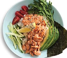 Донбури с лососем и соусом Терияки