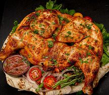 Курица табака на углях