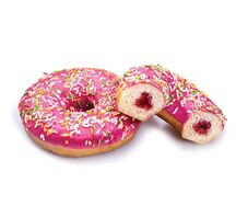 Донат с клубничной начинкой