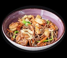 Лапша гречневая с морепродуктами