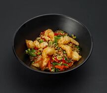 Фунчоза с креветками в тайском соусе