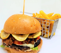 Shish burger avec frites