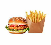 Chicken burger avec frites