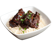 Travers de porc grillés et riz nature