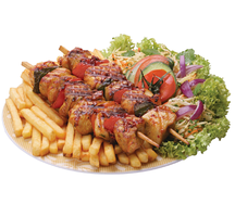 Brochette royale et frites