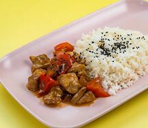 Курица с рисом в соусе терияки