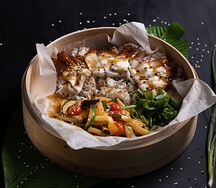 Унадзю с томлёными овощами