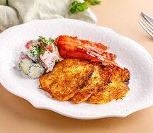 Домашние картофельные драники с беконом