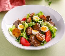 Салат с куриной печенью