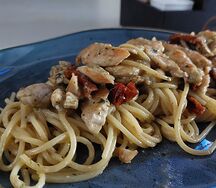 Спагетти с курицей
