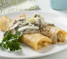Блинчики с курицей и грибами