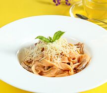 Паста с телятиной и грибами