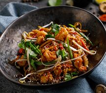 Лапша пшеничная с креветками