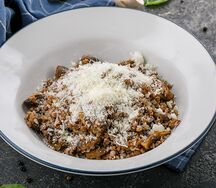 Греча с грибами и пармезаном