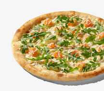 Пицца с лососем и сливочным соусом