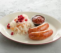 Колбаски пикантные с сыром с квашеной капустой