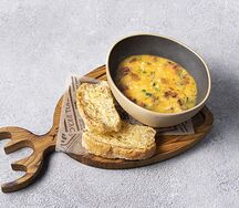 Гороховый суп на копченых ребрышках с брискетом