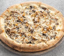 Пицца грибная с пряной курой