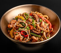 Рамен острый терияки с креветками и кальмаром