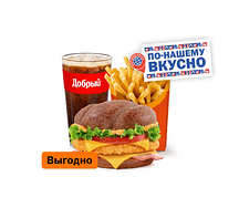 Бургер Арбатский с курицей Большой Комбо