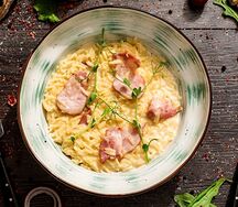 Ризони с копченой грудинкой