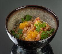 Рисовая каша с креветками