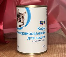 Консервированный корм для кошек Aro с рыбкой в соусе